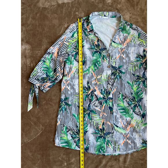 Cupshe Floral Shirt Dress Cover-Up 3/4 Sleeves Button Up‎ Women’s Size XL - Picture 6 of 6